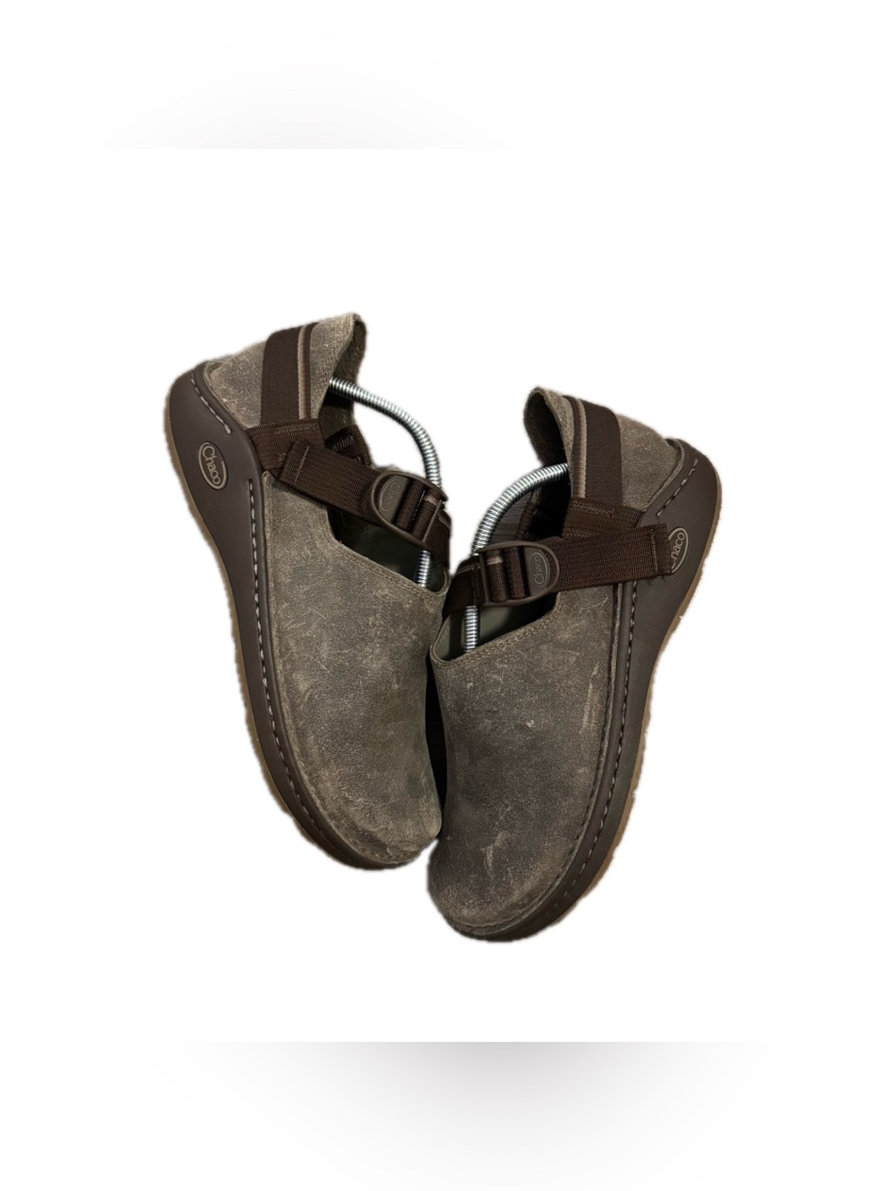 Chaco Men's Suede Slip-On Casual Shoes Adjustable Strap Gray/Brown US 10.5